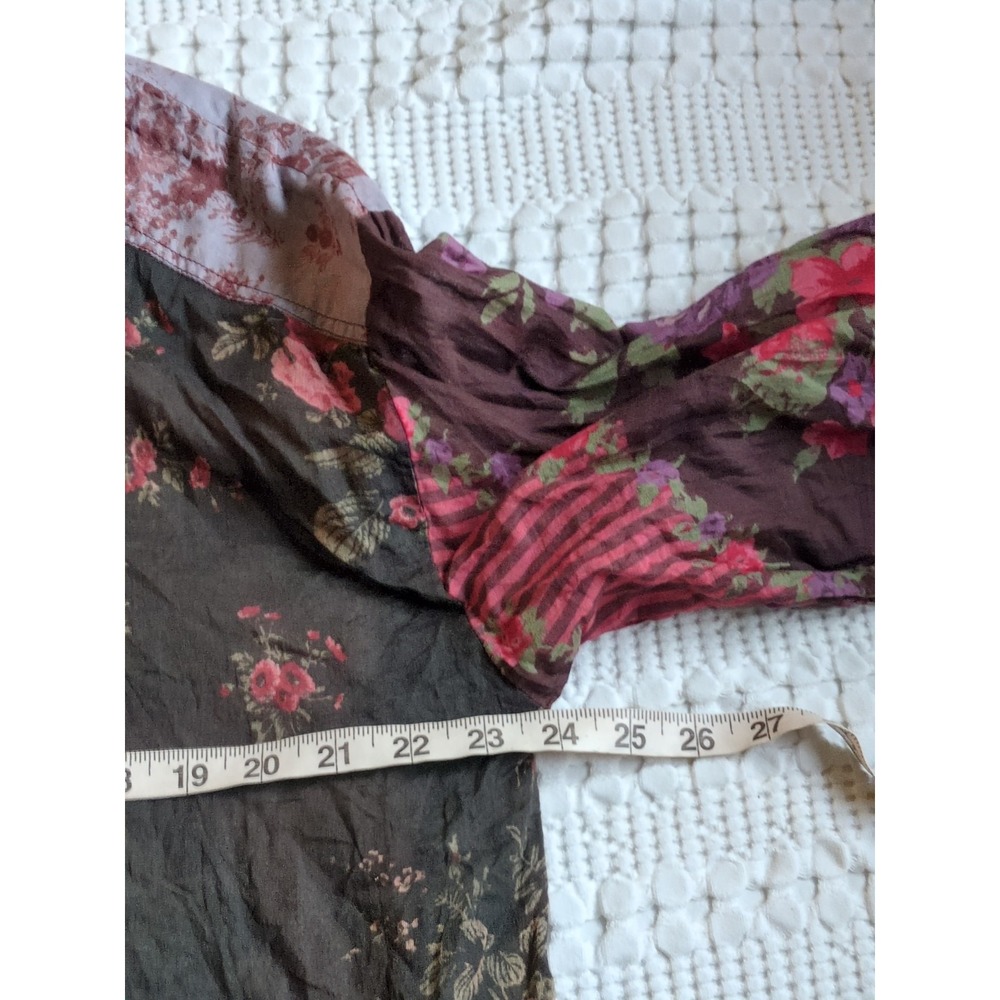 Free People Flower Patch Cotton Button-Front Top Size Medium Multicolor - Picture 8 of 12